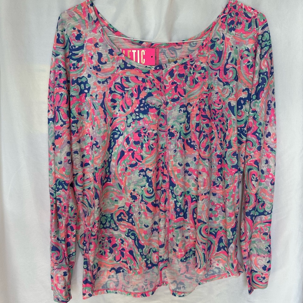 Lilly Pulitzer Women's Colorful Paisley Long Sleeve Top